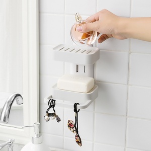 <b>Bathroom</b> <b>Accessories</b> Shower Holder Tier Soap Case Holder Double Layer Soap Storage Rack Drainable Tray Soap Dish - Product Image 3