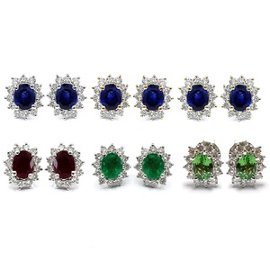 Nouvel Arrivage Excellent pour Dropshipping : Boucles d'oreilles clous en or blanc 18 carats avec saphir bleu royal, classiques, pour fiançailles, mariage, fête et cadeau - Product Image 4