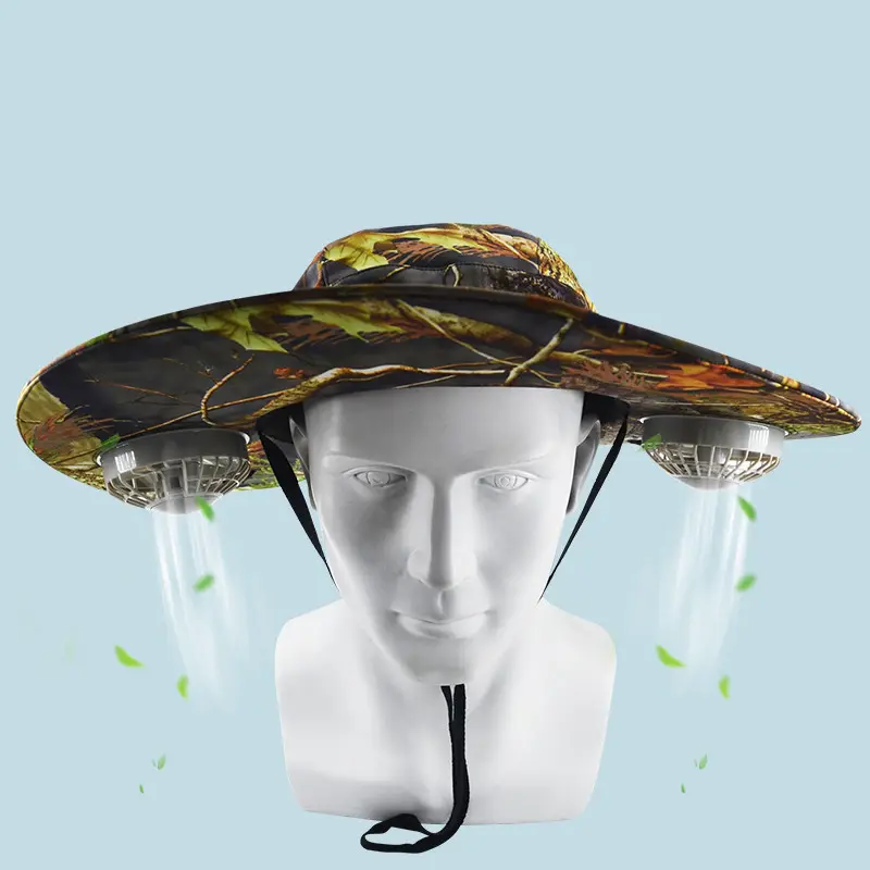 Salvador nuevo estilo de sombrero Fans protector solar al aire libre de verano, ventilador de enfriamiento de sombrero