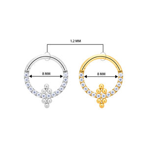 Nhẫn khuyên mũi Titan ASTM F136 16G nhiều kiểu dáng, đính đá CZ, khuyên clicker, khuyên Helix, khuyên Daith, khuyên tai, trang sức xỏ khuyên tai - Product Image 3