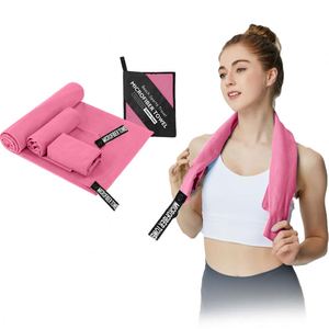Serviettes de sport en microfibre suédée à séchage rapide pour adultes, idéales pour la gym et la plage, avec logo personnalisé, ensembles de serviettes de bain - Product Image 1