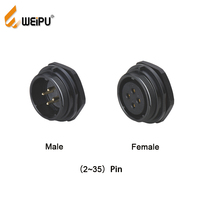 Connecteur de câble circulaire femelle étanche IP68/IP67 Weipu pour montage arrière, fabriqué en Chine