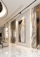 Panneau de lambris blanc crème pour hall, panneau mural en marbre de qualité supérieure pour la décoration intérieure, design de panneau mural pour villa