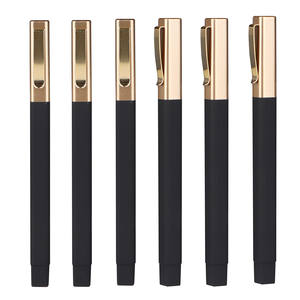 Stylo de luxe de haute qualité pour hôtel, stylo à bille carré en caoutchouc avec clip argenté, logo personnalisé - Product Image 3