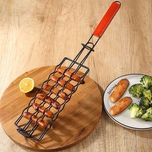 Portable Metal Wire <b>Mesh</b> BBQ Grilling Basket Heat-Resistant Sausage <b>Grill</b> Accessories <b>for</b> Outdoor Barbecues Parties Manufactured - Product Image 4