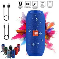 TG117 Enceinte sans fil portable d'extérieur 5.0 avec double caisson de basses, barre de son et radio FM en plastique