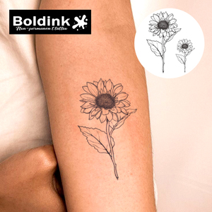 Tatuaje Temporal de Tinta Jagua <span class=keywords><strong>con</strong></span> Diseño Realista de <span class=keywords><strong>Girasol</strong></span>, Resistente al Agua y de Larga Duración (2 Semanas), Marca Boldink - Product Image 3