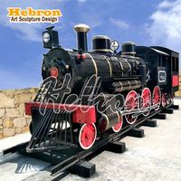 Modèle de machine à vapeur de train de parc personnalisé 2026, modèle de moto à vapeur, grande machine à vapeur d'extérieur en métal recyclé
