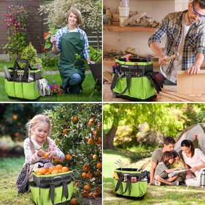 For Green/Black Waterproof Heavy Duty 8-Pocket Oxford Garden <b>Tool</b> <b>Tote</b> <b>Bag</b> for Indoor/Outdoor Use (<b>Tools</b> Not Included) - Product Image 2