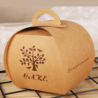 Personnalisé exquis pliable poignée papier kraft cupcake mousse gâteau boîtes d'emballage