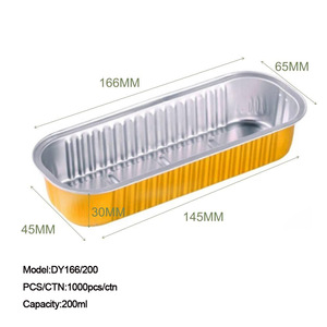 Lò vi sóng an toàn cấp thực phẩm dùng một lần hình chữ nhật nhôm lá <span class=keywords><strong>container</strong></span> takeout cupcake nướng khuôn đầy màu sắc nhỏ ổ bánh mì có nắp đậy - Product Image 2