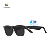Lunettes intelligentes sans fil anti-lumière bleue A01, lunettes intelligentes compatibles avec l'IA, lunettes de soleil Bluetooth, sports de plein air