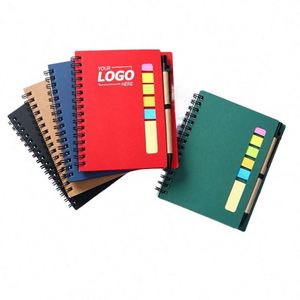 Recycled Kraft Spiral Notebook with Sticky Notes Custom Logo Blank <b>Memo</b> <b>Pad</b> Set for Office, School and Promotional Gifts - Product Image 1