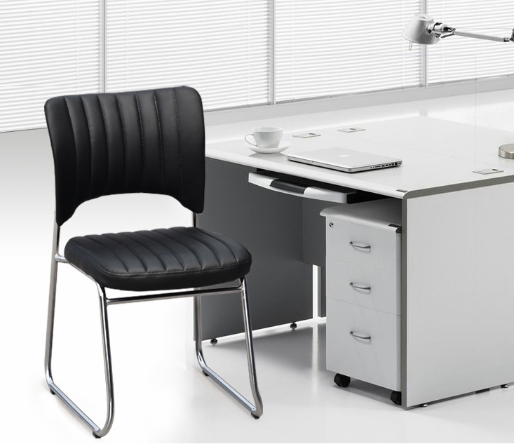 Wholesale stackable chair conference meeting room stackable PU leather visitor chair