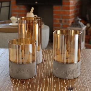 Cheminée de <span class=keywords><strong>bougie</strong></span> photophore à tube en verre borosilicaté gris plaqué électronique de haute qualité - Product Image 4