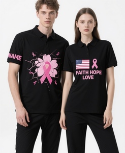 FQ CUSTOM <span class=keywords><strong>Drapeau</strong></span> Américain Polo Avec Ruban Rose Cancer Du Sein Dart Polo Shirt Criket Tops Unisexe Bowling Femmes Soins De Santé Soutien - Product Image 2