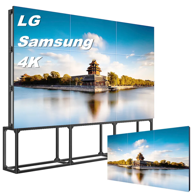 46 55 Inch 4K IP65 Rated LED Backlight LCD Video Wall IPS Screen 1.8mm Bezel Controller for Retail Store Shopping Mall Graphics