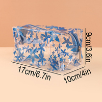 Vente en gros de papeterie pour la rentrée des classes Sac à crayons à imprimé floral pour filles Trousse à crayons transparente en PVC avec fermeture éclair