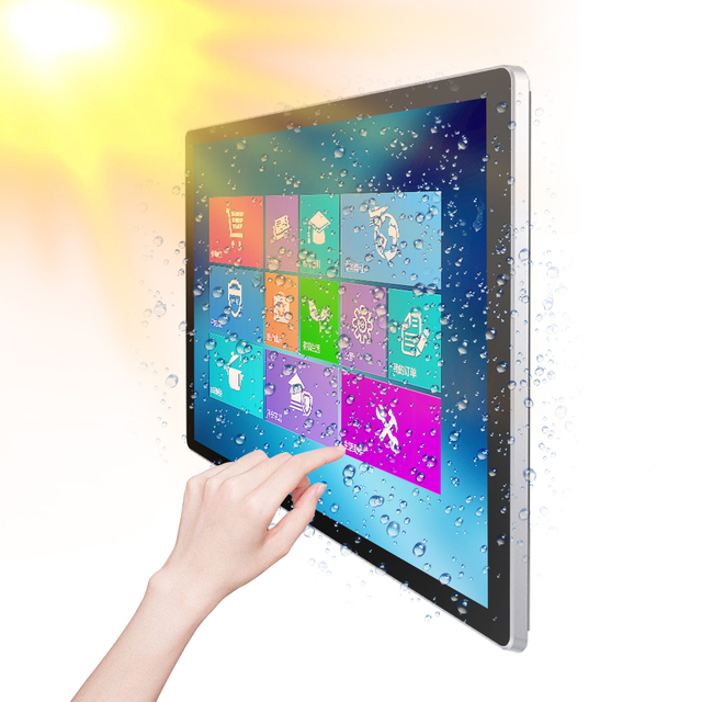 POFX High Brightness 1000 Nits 21.5"15.6 Inch Industrial Touch Screen Monitor Outdoor Rugged HMI Industrial Panel PC IP65 Waterproof
