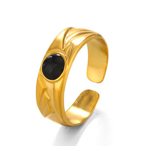 Anillo redondo <span class=keywords><strong>de</strong></span> textura lujosa, anillos <span class=keywords><strong>de</strong></span> piedras <span class=keywords><strong>preciosas</strong></span> con temperamento <span class=keywords><strong>de</strong></span> apertura <span class=keywords><strong>de</strong></span> aceite por goteo, joyería Popular <span class=keywords><strong>de</strong></span> acero inoxidable estilo <span class=keywords><strong>Instagram</strong></span> para mujer - Product Image 5