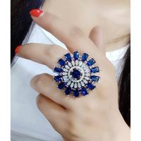 Bague en diamant américain de dernière génération, bijoux d'imitation, respectueuse de la peau, brillance durable, designs uniques en laiton pour toutes les occasions