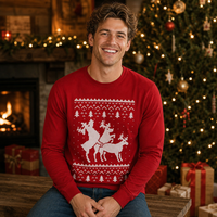 Pull en tricot d'hiver personnalisé ODM/OEM, motif de Noël, ensemble premium épais, respirant et anti-plis