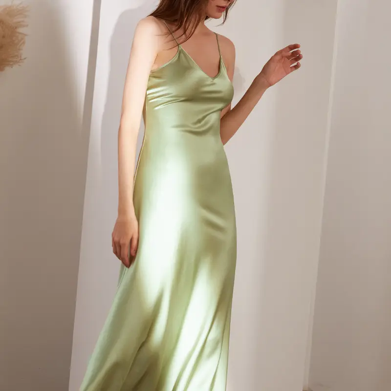 신상품 2023 여름 긴 우아한 럭셔리 여성 실크 드레스 뽕나무 실크 드레스