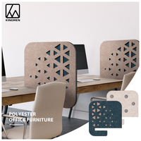KINGMAN-Séparation de Bureau Moderne en Fibre de Polyester 100%, Panneau de Confidentialité avec Conception Acoustique en PET