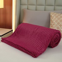 Couverture en flanelle super douce rayée et unie de qualité supérieure, 100% polyester velours, impression par sublimation personnalisée, couverture portable
