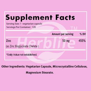 Venta Caliente OEM - Personalizable - Bisglicinato de Zinc Quelado 50 Mg - 120 Cápsulas Vegetarianas - Sin Gluten y Sin OMG - Product Image 2