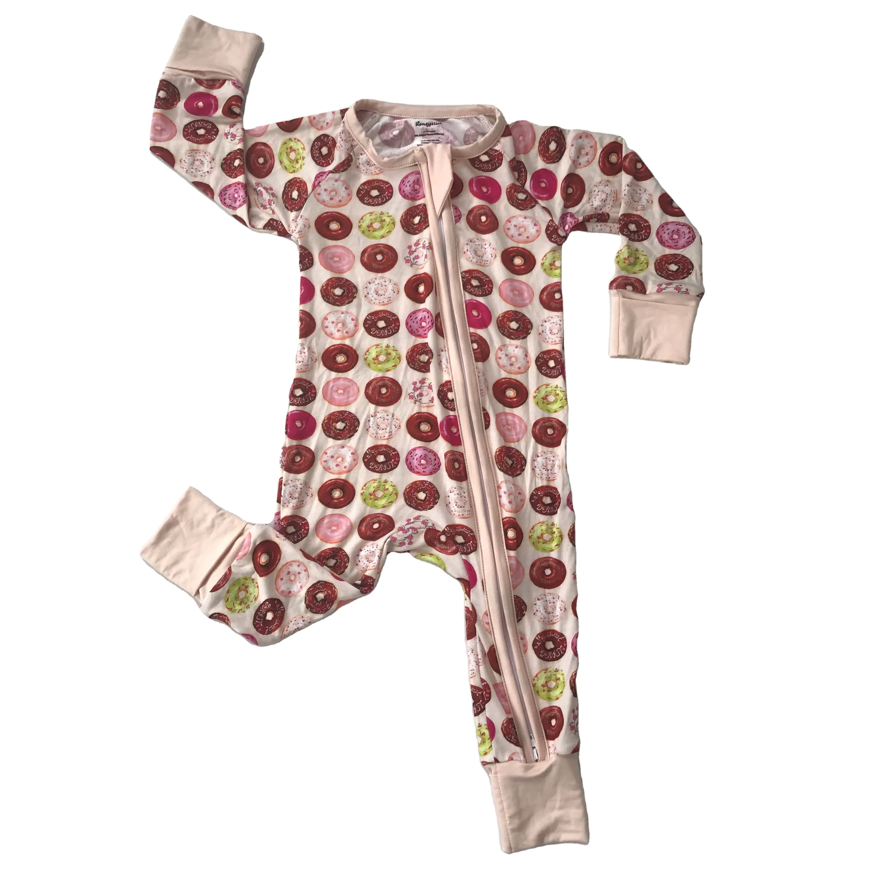 Pijamas de bambú con diseño de golondrina fresca para niñas, monos para bebés en el extranjero