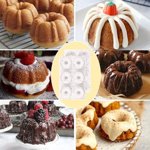 Moule à gâteau miniature personnalisé à 6 cavités, moule à gâteau tube cannelé en silicone antiadhésif pour cupcakes, beignets, muffins - Product Image 4