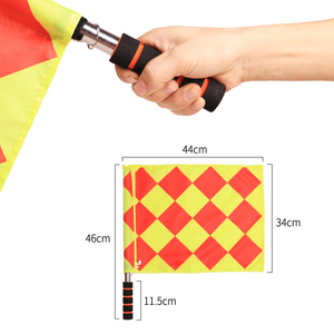 Drapeaux carrés d'arbitre de football professionnels, matchs de football, acier inoxydable et tissu, 2 pièces, logo personnalisé - Product Image 3