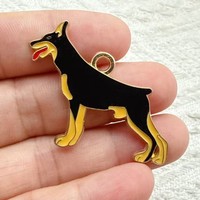 Pendentif en alliage à motif chiot mignon de dessin animé, finition émail goutte d'huile, pour la création de bijoux DIY, boucles d'oreilles, colliers et accessoires de porte-clés