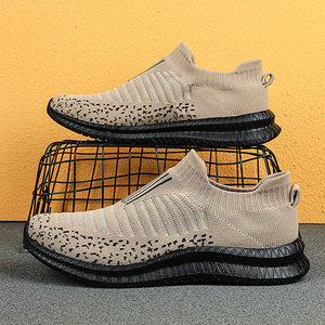 Zapatillas Deportivas Ligeras Antideslizantes para Hombre, Tejidas, Otoño/Invierno, Negras, Sin Cordones, con Forro de Malla Transpirable - Product Image 4