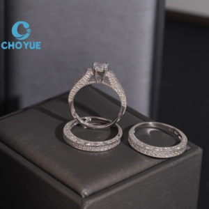 High-quality Trendy Classic Moissanite Engagement <b>Ring</b> Fine Luxury Jewelry <b>Couple</b> Wedding <b>Rings</b> for Girls Men Women Gift - Product Image 4