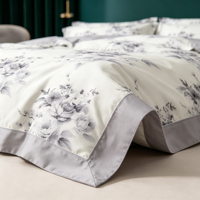 Parures de lit brodées en microfibre, taies d'oreiller, couvre-lits, ensembles de literie de luxe, draps de lit en tissu pour hôtel (stock restant)