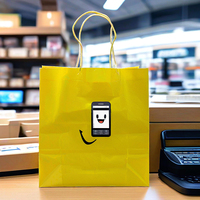 Sacs-cadeaux en papier noir pour imprimante numérique 8x4.25x10.5 étuis pour téléphone portable avec logo personnalisé sac en papier design pour homme