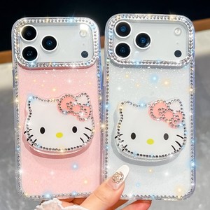 Funda para Teléfono Móvil con Marco de Diamantes Brillantes y Diseño de Gato, para iPhone 17Air 16E 15 Pro Max 14 13, Carcasa Transparente y Linda - Product Image 1
