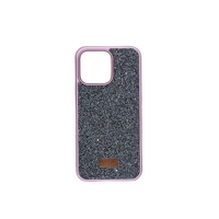 Coque de téléphone portable personnalisée de luxe avec logo pour 16 Pro Max & 14 Plus, TPU+PC antichoc, décoration scintillante, 6 couleurs, OEM