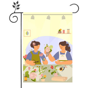 Producto promocional Banderas de jardín de arpillera impresas de doble cara 30x45cm Lino Primavera Verano Decoración Banderas de jardín personalizadas - Product Image 2