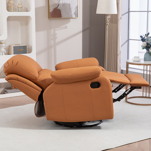 Singolo piccolo divano in pelle multifunzionale spazio a dondolo pigro reclinabile con elementi rotanti e per dormire per soggiorno - Product Image 4