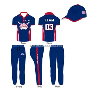 Wholesale OEM Custom Logo Number Cricket Jersey Design Full sublimation Sports t shirt Designs Uniform Cricket Jersey