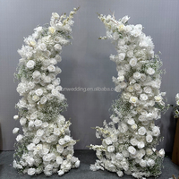 Sunwedding latar belakang pernikahan putih buatan, dekorasi lengkungan bunga buatan untuk latar belakang pernikahan