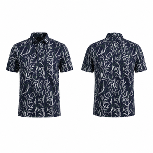 Polo de golf personnalisé pour homme, imprimé botanique, performance, imprimé intégral, respirant, extensible, séchage rapide, OEM ODM, marque privée - Product Image 4