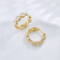 Orecchini a cerchio pendenti in oro giallo 18 carati con diamanti da laboratorio Hidden Galaxy Sparkle, orecchini a lobo, orecchini raffinati, orecchini alla moda