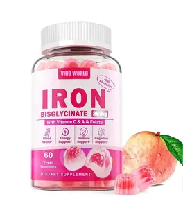 OEM Iron Liquid Filled Gummies Essential Mineral for Energy Iron Liquid Filled Gummies for Women Vital Nutrient