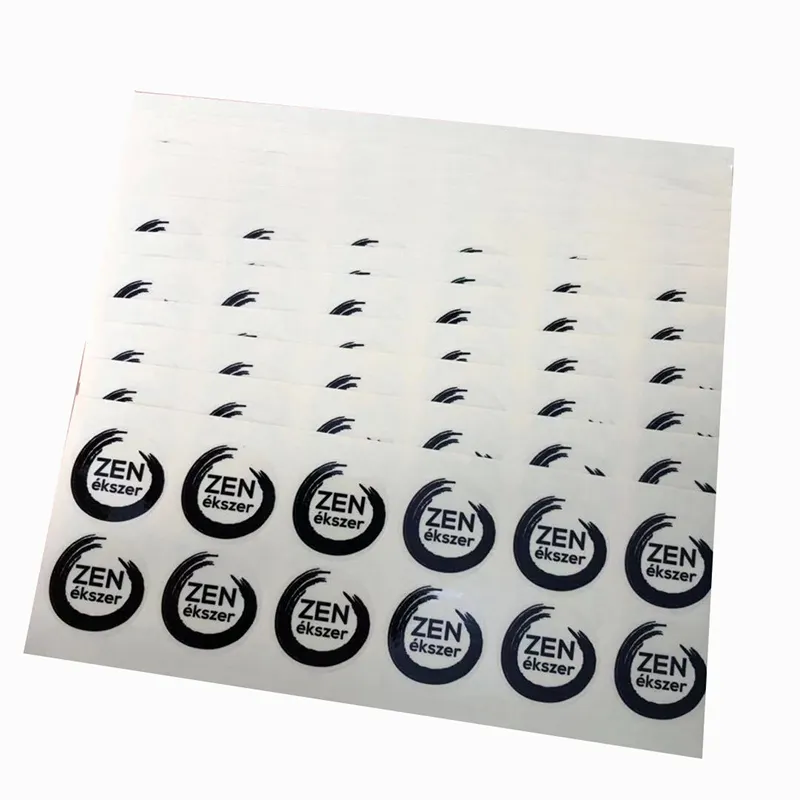 Custom logo printed water proof round transparent PET/PVC adhesive sticker