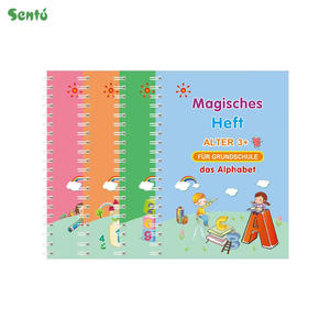 Libro educativo, juegos <span class=keywords><strong>de</strong></span> libros reutilizables, niños, impresión a mano, escritura a mano, idioma alemán/francés, cuaderno <span class=keywords><strong>de</strong></span> práctica mágica hundido - Product Image 1