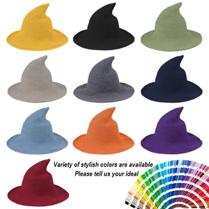 Sombrero de lana tejido al por mayor para fiesta de Halloween, gorro de bruja personalizado para fiesta de Halloween, sombrero para fiesta de festival con logotipo, regalo promocional - Product Image 2